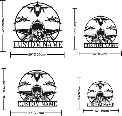 Personalized Metal Airplane Wall Art, Airplane Name Sign, Customized Pilot Name Sign, Airplane Hangar Sign Decor, Aviation Home Office Decor, Large Outdoor Decor, Pilot Gifts, Aircraft Lovers Gift