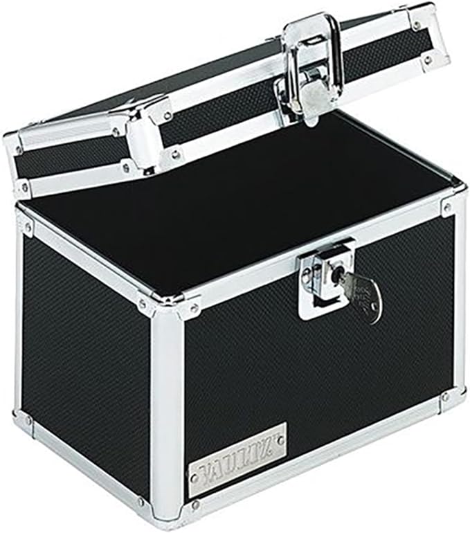 Vaultz Lockable Index Card Holder - Flash Card Organizer for Recipes, Passwords or Studying Holds 450 4x6 Notecards - Index Card Box Study Accessories, Black