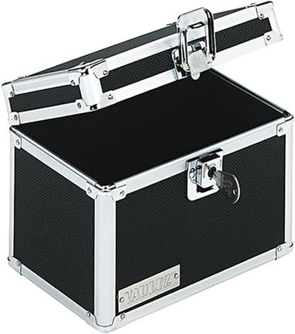 Vaultz Lockable Index Card Holder - Flash Card Organizer for Recipes, Passwords or Studying Holds 450 4x6 Notecards - Index Card Box Study Accessories, Black