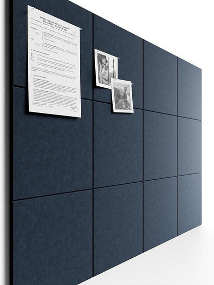 Bumusty Large Cork Board 47"x35" Alternative - 12 Pack Felt Wall Tiles with 70 Safe Removable Adhesive Tabs, 30 Pushpins, Cork Boards for Walls Pin Board Bulletin Board Office Decor -Navy