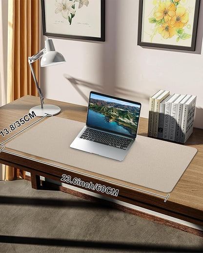 Small Desk Mat,Leather Desk Pad Protector,Desk Mouse pad,Office Desk mat,Laptop Mat for Desk, Non-Slip PU Leather Desk Blotter,Waterproof Desk Writing Pad for Office/Home(23.6"x13.8",Apricot)