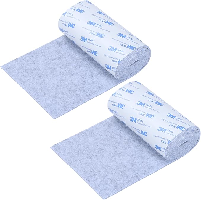 Felt Furniture Pads, Non Slip Self Adhesive Cuttable Felt Tape Gray Heavy Duty Felts Strip Roll for Protecting Hardwood Floors Chair Wall Protector (40 x 5 x 0.12 Inch, 2 Pack)