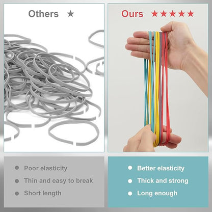 Decymis Large Rubber Bands Heavy Duty, 120 Pcs, 7 Inch Rubber Bands Office Supplies for Office File Folders
