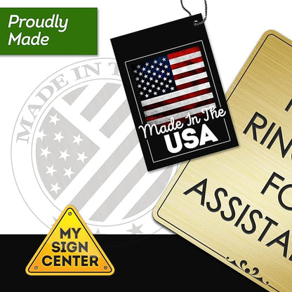 Custom Sign, Office Sign, Business/Office Name Plates for Doors/Wall, Indoor/Outdoor, 6x6 inch, 18 Colors, (Prestige) Made in USA by My Sign Center