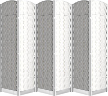 Cocosica 6 Panel Room Divider,6Ft Folding Privacy Screen,Tall - Extra Wide Foldable Panel Partition Wall Divider with Diamond Double-Weaved Hand-Woven Design Room Screen Divider