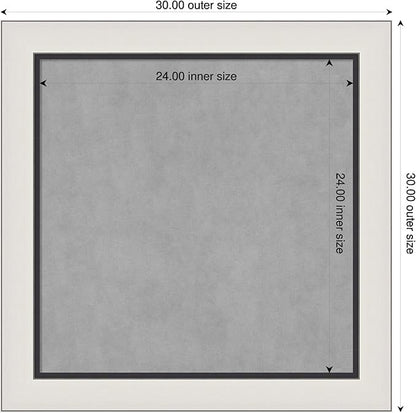 Amanti Art Silver Framed Magnetic Board 30x30 Medium Vision Board for use with Magnets, 100% Metal Sheet to Display Items as Office Decor or for Home Organization in mudroom, Kitchen or Kids Room