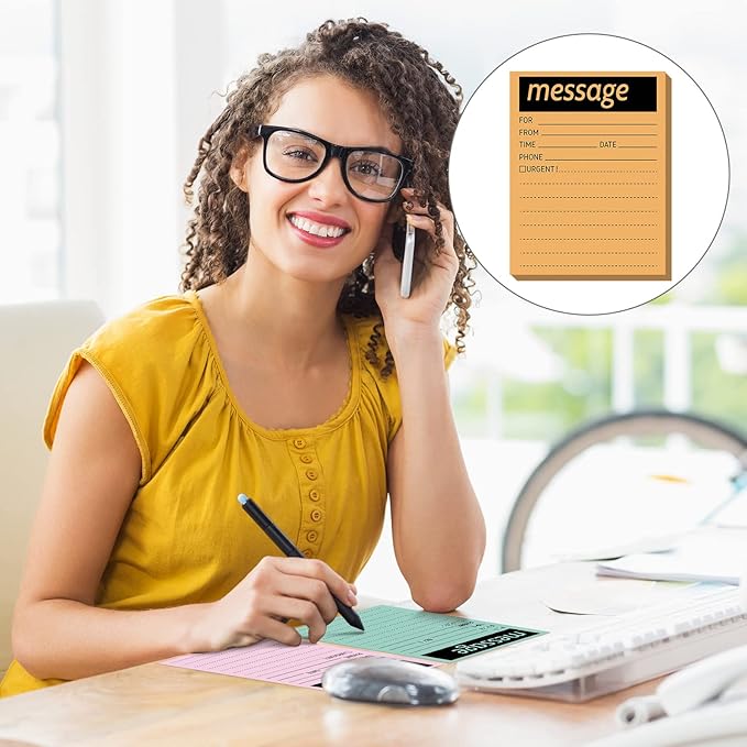 Geyee 9 Pieces Telephone Message Sticky Notes Pads 4 x 5 Inch Assorted Neon Colors Sticky Notes Urgent Self Stick Notepads for Work Call, Office Supplies, 50 Sheets/Pack(Soft Colors)