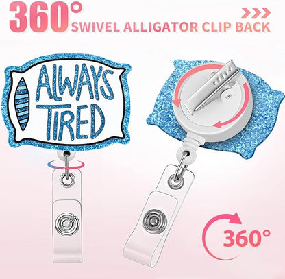 Aoryalps Retractable Badge Reel Holder Retractable with ID Clip for Nurse Nursing Name Tag Card Nursing Student Teacher Doctor Medical Assistant Work Office Clip-Gifts for Nurse