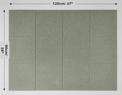 DECORITA Sage Green Cork Board Alternative | Large Pin Board Notice Board | Felt Bulletin Board for Office, Home & Classroom | Sage Green Office School Supplies | Felt Wall Tiles (12-Pack)