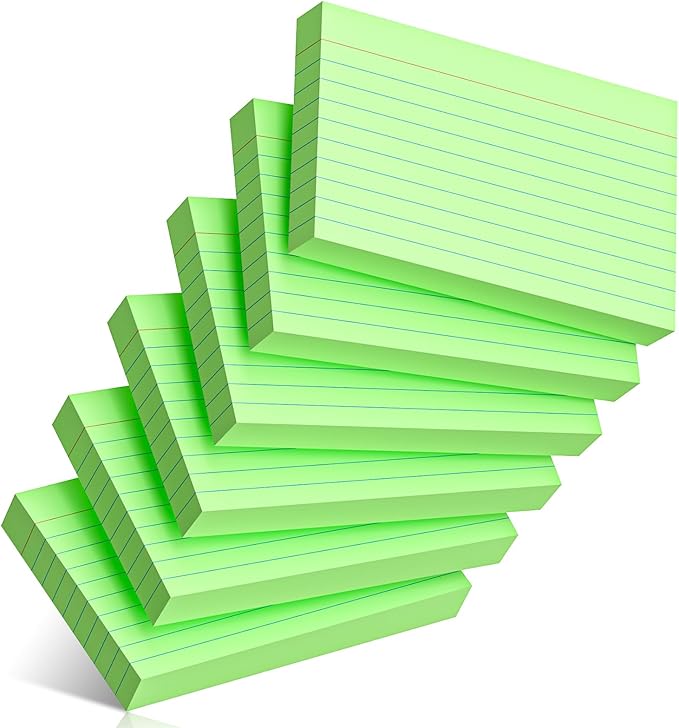 300 Count Index Cards 3 x 5 Inch Ruled Green Index Cards, Flash Cards College Ruled for School, College, Office and Home Organization, Durable Study To Do List Note Cards with Ruled Lines