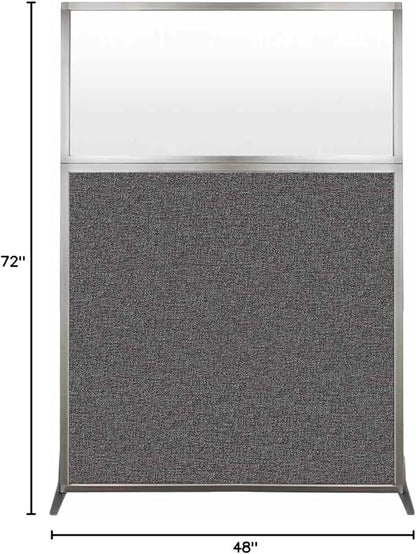 Versare Hush Screen Portable Room Divider | Workstation Wall Divider | Freestanding Privacy Hush Panels | Frosted Windows | Fabric Office Divider Screen | Great for Room Separation