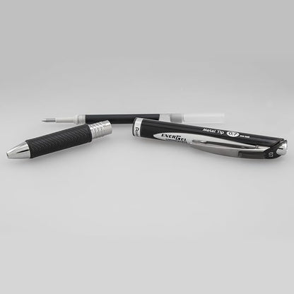 Pentel EnerGel PRO Permanent Gel Pen, (0.7mm), Medium Line, Archival and Water-Proof, Black Ink, Pack of 2 (BLP77BP2A)