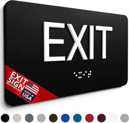 ADA Compliant Sign with Braille (6" x 3" Silver)