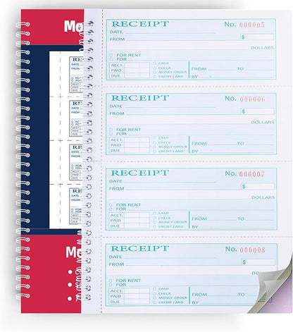 2Pcs,Money Rent Receipt Book,7.9x11.22 Inches,Receipt Book with Carbon Copies,3 Part Carbonless,Cash Receipt Book,100 Sets per Book