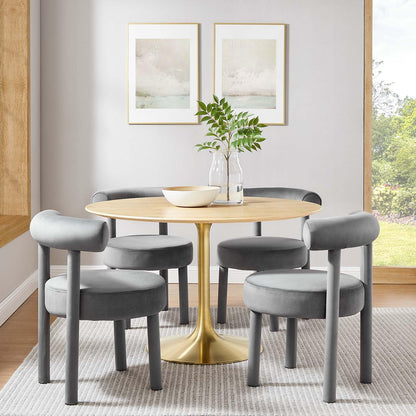 Dining Table, 48", Gold Natural