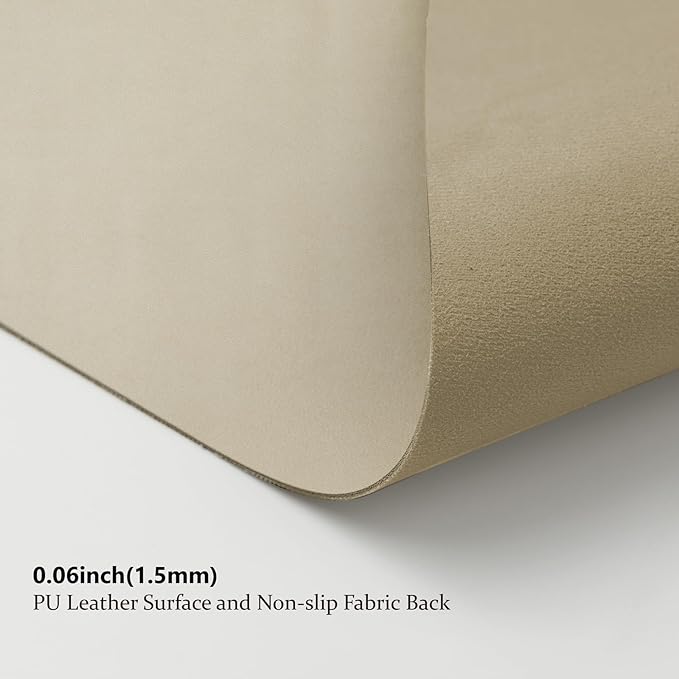 HOMIEAZICOZI Leather Desk Mat - Non-Slip PU Pad for Office and Home Organization Accessories Ideal Large Mouse Mats on Top of Desks (Champagne Gold,36''x 17'') (DPD-CG-L)
