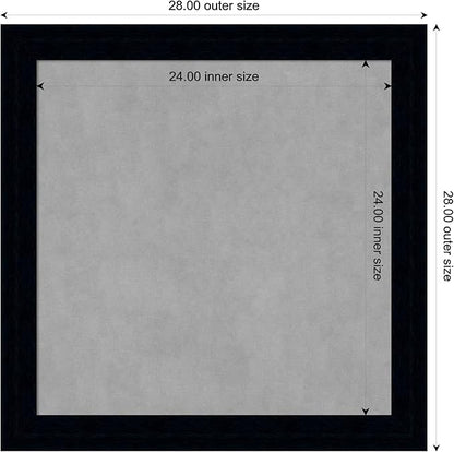 Amanti Art Black Framed Magnetic Board 28x28 Medium Vision Board for use with Magnets, 100% Metal Sheet to Display Items as Office Decor or for Home Organization in mudroom, Kitchen or Kids Room