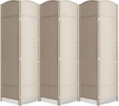 Cocosica 6 Panel Room Divider,6Ft Folding Privacy Screen,Tall - Extra Wide Foldable Panel Partition Wall Divider with Diamond Double-Weaved Hand-Woven Design Room Screen Divider