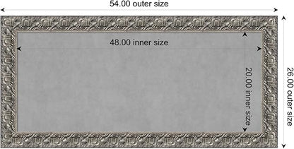 Amanti Art Silver Framed Magnetic Board 26x54 Oversize Vision Board for use with Magnets, 100% Metal Sheet to Display Items as Office Decor or for Home Organization in mudroom, Kitchen or Kids Room