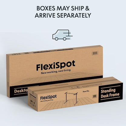 FLEXISPOT EN1 One-Piece Standing Desk with 1-Inch Thick Seamless Desktop, 55"x28" Electric Height Adjustable Desk for Home Office, Multi-Monitor Setups & Easy Assembly, White