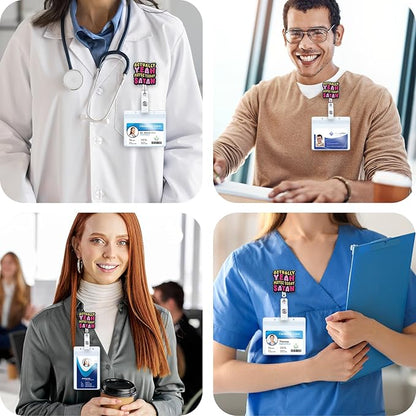 Actually Yeah Maybe Today Satan Funny Nurse Badge Reel, Retractable ID Card Badge Holders, Medical Badge Clip for ER ED ICU Psychiatry Behavioral Health Resident Physician RN CNA MA Night Shift Nurse
