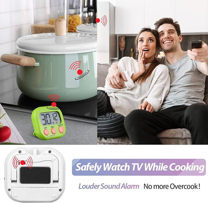 Weewooday 24 Pcs Digital Kitchen Timer Magnetic Timer Bulk On/Off Switch Minute Second Count up Countdown Loud Alarm for Exercise Cook Baking (Classic Color)