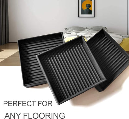 Yelanon Furniture Coasters,4 Pcs 4” Furniture Caster Cups - Non Slip Pads Hardwood Floors - Non Skid Furniture Grippers, Rubber Furniture Feet, Anti Slide Floor Protector for Bed Couch Stoppers