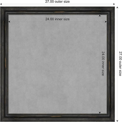 Amanti Art Black Framed Magnetic Board 27x27 Medium Vision Board for use with Magnets, 100% Metal Sheet to Display Items as Office Decor or for Home Organization in mudroom, Kitchen or Kids Room