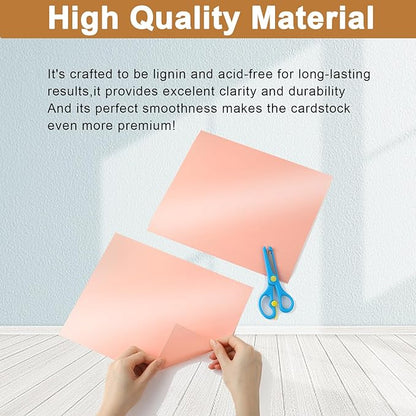 Silunkia 28 Sheets Pink Shimmer Cardstock 8.5 x 11 Craft Paper, 92lb Premium Glossy Paper Card Stock for DIY Cards Making, Anniversaries, Wedding Invitations, Greeting Cards