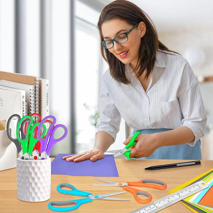30 Pack Scissors Bulk, 8 Inch Sharp Scissors All Purpose for Office School Classroom, Shear Fabric Sewing Craft Cutting Paper for Adults Teachers Students, School Supplies for Right/Left Handles