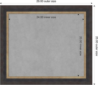 Amanti Art Black Framed Magnetic Board 25x29 Medium Vision Board for use with Magnets, 100% Metal Sheet to Display Items as Office Decor or for Home Organization in mudroom, Kitchen or Kids Room