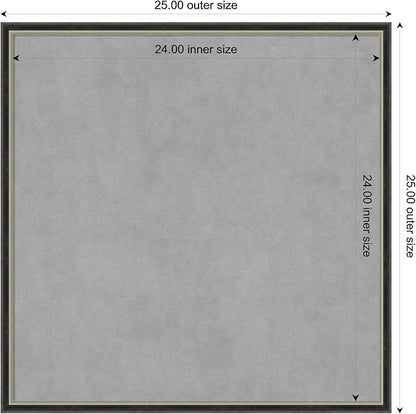 Amanti Art Black Framed Magnetic Board 25x25 Medium Vision Board for use with Magnets, 100% Metal Sheet to Display Items as Office Decor or for Home Organization in mudroom, Kitchen or Kids Room