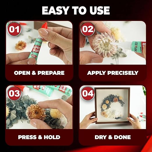 Super Glue Gel Pro, Clear Four 4 Gram Superglue, All Purpose CA Glue for Wood Plastic Craft Metal, Instant Cyanoacrylate Adhesive Repair Ceramic Glass Furniture Leather, Single Use, Quick Dry