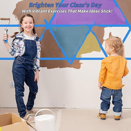 12 Rolls Blue Painters Tape Bulk 3 inch x 60 Yards, Total 720 Yd, Painters Masking Tape No Residue Wall Painting Tape Artist Tape Trim Edge Finishing Tape for Wall Painting Decoration DIY Supplies