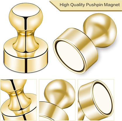 LOVIMAG Fridge Magnets 50Pcs Refrigerator Whiteboard Small Strong Magnet Classroom Kitchen Accessories Decorative Locker Set Decor Must Haves Office Calendar Refrigerador Magnetic Cute Crafts Gold
