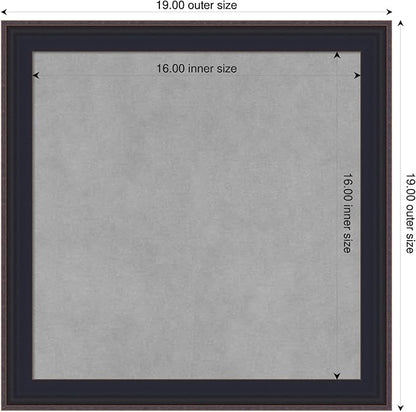 Amanti Art Black Framed Magnetic Board 19x19 Small Vision Board for use with Magnets, 100% Metal Sheet to Display Items as Office Decor or for Home Organization in mudroom, Kitchen or Kids Room