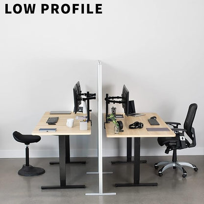 VIVO Modular Wall System, 2 PET Panels, Modern Professional Office Cubicle Dividers, Freestanding Privacy-Screen, 66 inches High, Dark Gray, PP-MWS63D