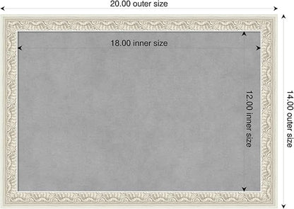 Amanti Art Silver Framed Magnetic Board 14x20 Small Vision Board for use with Magnets, 100% Metal Sheet to Display Items as Office Decor or for Home Organization in mudroom, Kitchen or Kids Room