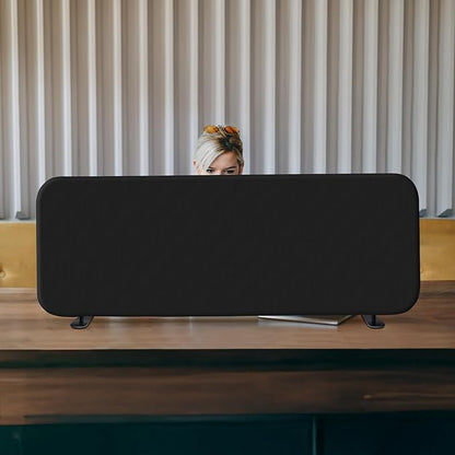 DECOLAB Desk Divider, Movable Desk Panel Privacy Partition for Home Office, Student, Classroom, Study, Free Standing, Scratch Resistance, 48"x18", Midnight