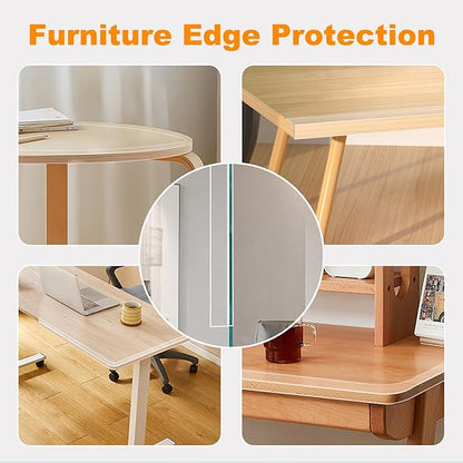 2 Rolls Clear Soft Corner Protectors for Furniture Strip,Sharp Edge & Table Bumper,Window Edge,Wall Protector, Soft Corner Guards Safe for Proof,Table Corner Protectors in Family,1.18 in x 13.12 FT