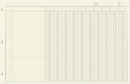 BookFactory Ledger Pad/Large 10 Column Accounting Ledger Columnar (Ten Columns) Pads - 17'' x 11'', 50 Pages, Notepad Landscape Format (Made in USA)