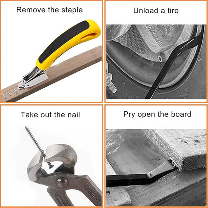Sunxeke 3Pcs Heavy Duty Upholstery and Construction Staple Remover with Tack Puller Tool, Nail Puller, Carpet Remover, for Removing All Kinds of Staples