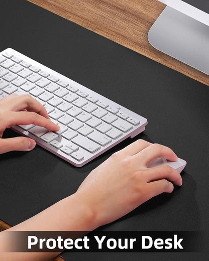 Extra Large Desk mat, Leather Desk Pad Protector,Office Desk Mat,Mouse Pad, Non-Slip Desk Blotter, Laptop Desk Pad, Waterproof Desk Writing Pad for Office&Home (Black, 55" x 17")