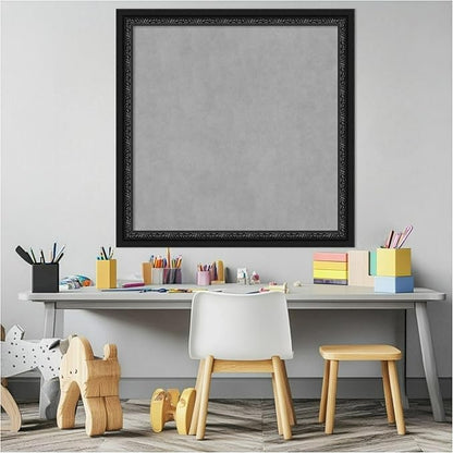 Amanti Art Black Framed Magnetic Board 28x28 Medium Vision Board for use with Magnets, 100% Metal Sheet to Display Items as Office Decor or for Home Organization in mudroom, Kitchen or Kids Room