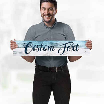 Custom Sign, Custom Street Sign, 11 Font Colors, 13 Font Styles, 4 Hole Options, 22 Sizes, 6x30 Inches, Rust Free DiBound, Fade Resistant, Made in USA by My Sign Center (Coastal)