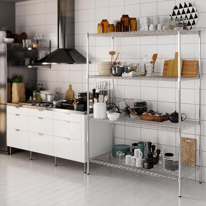 Regal Altair 24" Deep x 54" Wide x 74" Height Wire Shelving Kit | 4-Tier | NSF Commercial Storage Rack Unit