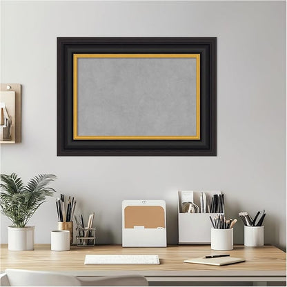 Amanti Art Black Framed Magnetic Board 18x24 Small Vision Board for use with Magnets, 100% Metal Sheet to Display Items as Office Decor or for Home Organization in mudroom, Kitchen or Kids Room