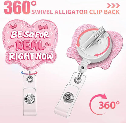 Aoryalps Retractable Badge Reel Holder Retractable with ID Clip for Nurse Nursing Name Tag Card Nursing Student Teacher Doctor Medical Assistant Work Office Clip-Gifts for Nurse