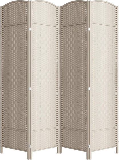 Cocosica 4 Panel Room Divider,6Ft Folding Privacy Screen,Tall - Extra Wide Foldable Panel Partition Wall Divider with Diamond Double-Weaved Hand-Woven Design Room Screen Divider