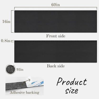 EcoBrisa Under Desk Privacy Panel Self-Adhesive Modesty Panel Stand Up Desk Modesty Panel for Home Office or Standing Workstation, Black (60" Black)